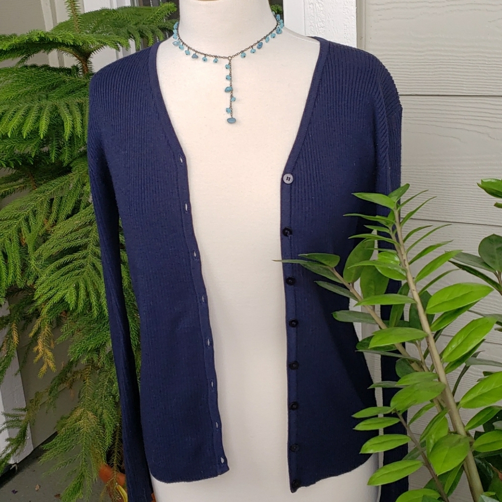 NY&CO Navy Blue button down sweaters